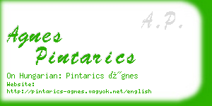 agnes pintarics business card